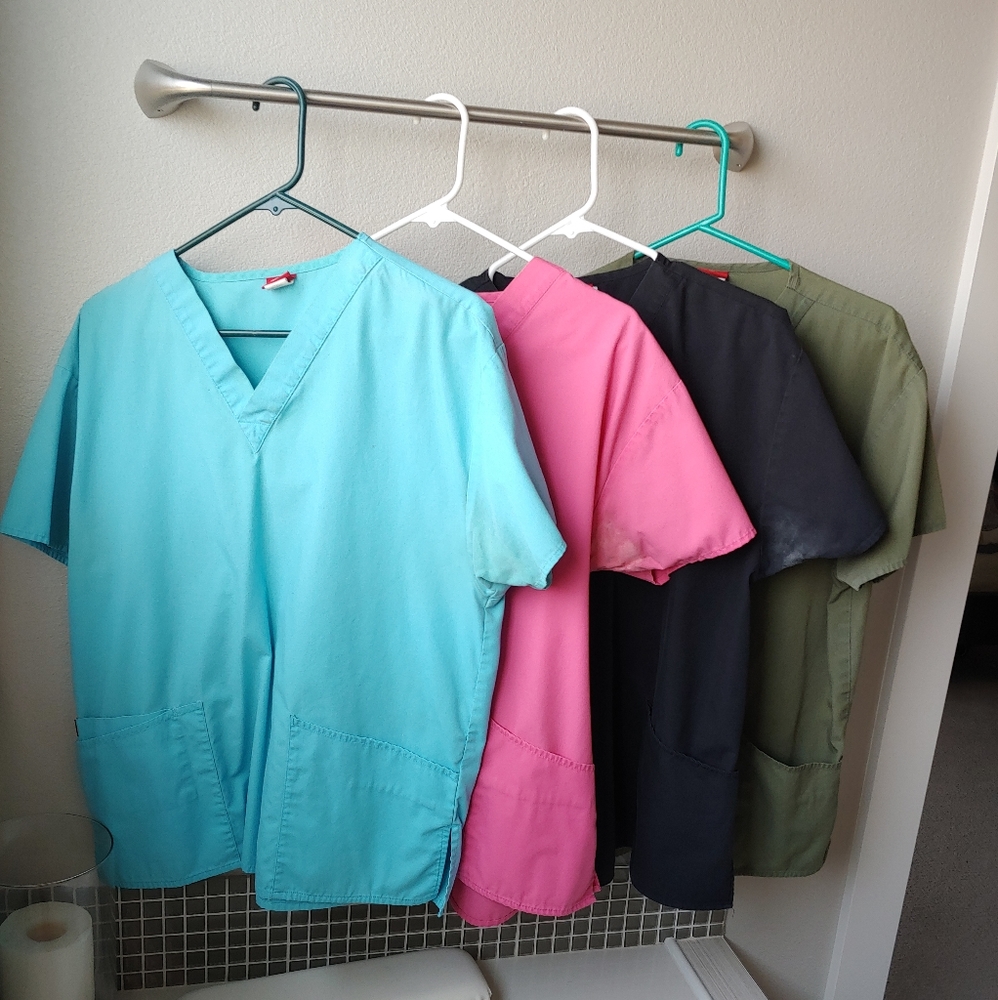 Lot of 4 Scrub Tops size MEDIUM